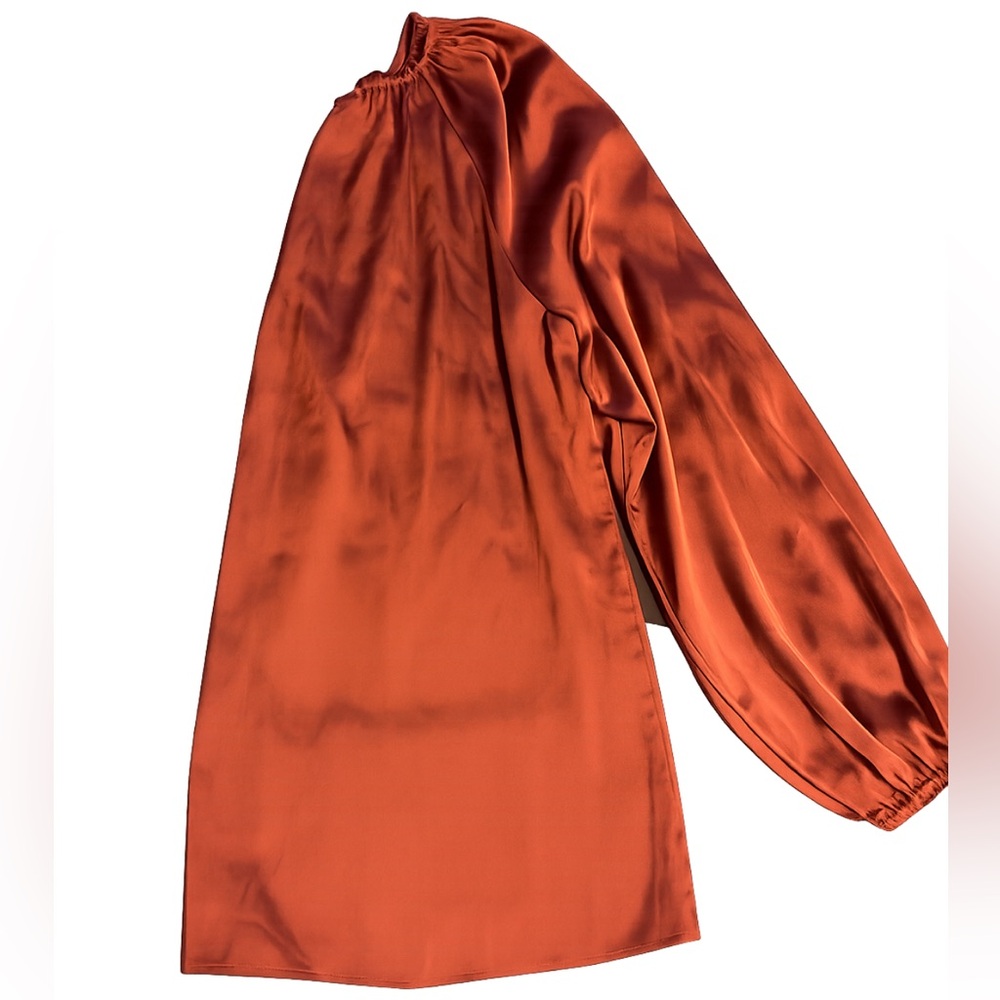 White House Black Market Satin Top in Rust